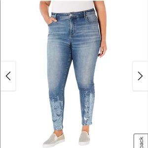 I-N-C Womens Foil Hem Skinny Fit Jeans - 20W